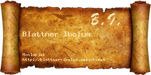 Blattner Ibolya névjegykártya