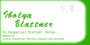 ibolya blattner business card